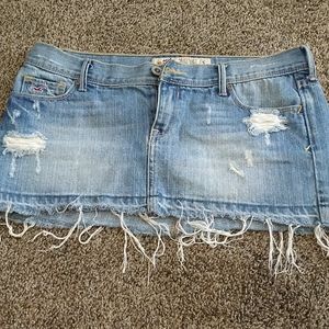 Distressed light blue hollister skirt